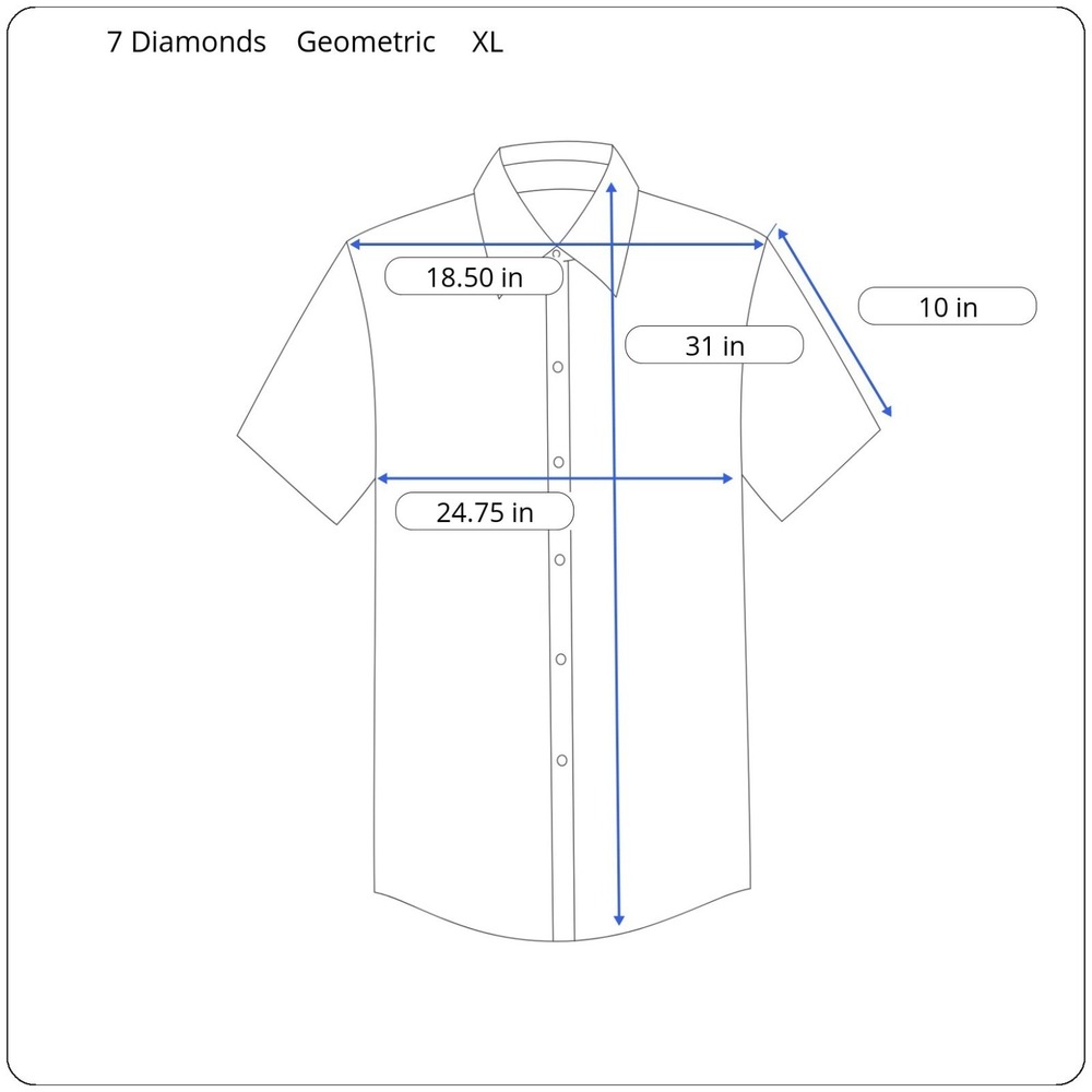 7 Diamonds Track Stars Woven Stretch Performance Button Shirt Mens XL Geometric - Picture 3 of 8